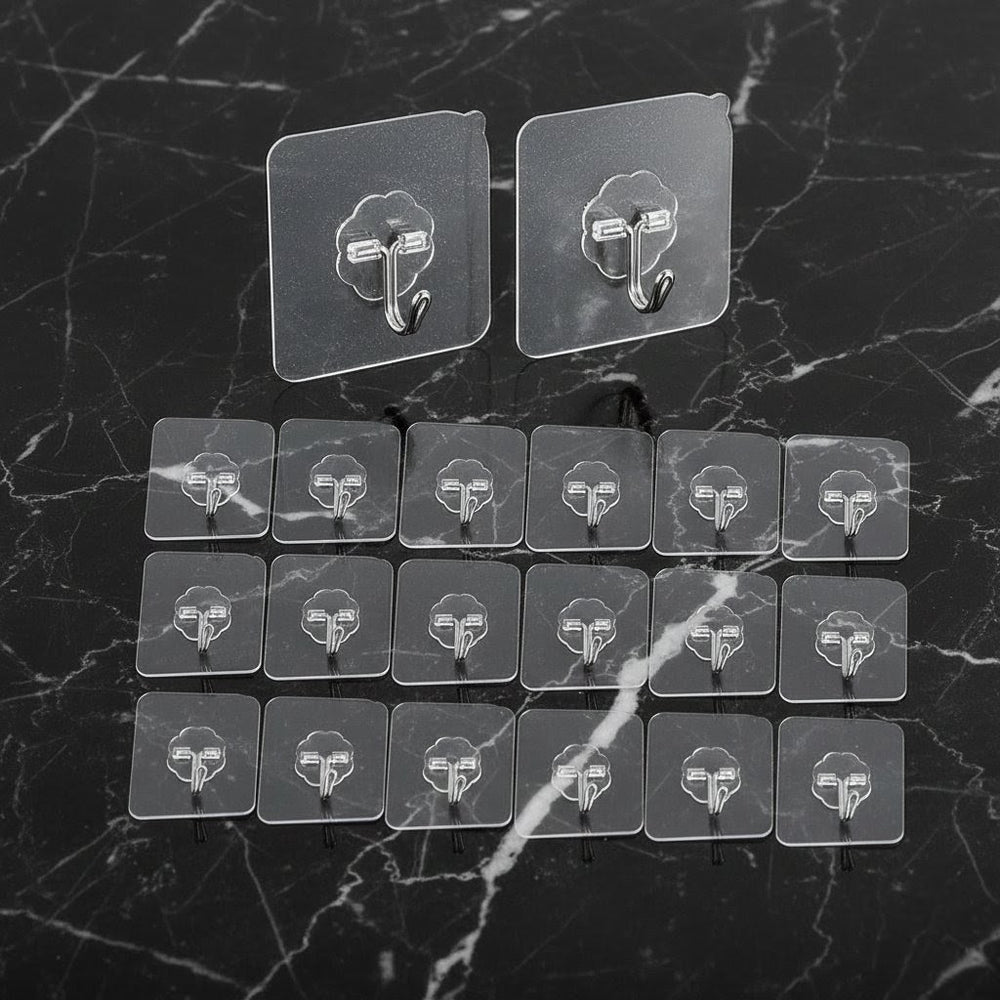 Pack of 10 Adhesive Suction Cup Hooks – Heavy Duty Sticky Wall, Ceiling & Door Hooks