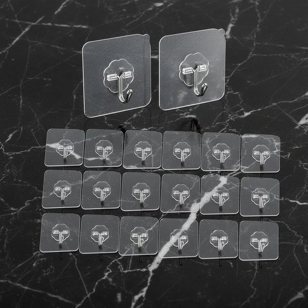 Pack of 10 Adhesive Suction Cup Hooks – Heavy Duty Sticky Wall, Ceiling & Door Hooks