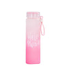 Frosted Glass Water Bottle 400ml – “Hello Master” Cute Portable Bottle with Leak-Proof Lid for Travel, Office & Gym