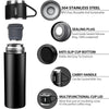 3-Cup 500ml Double-Layer Stainless Steel Vacuum Flask Set – Thermal Bottle with Portable Cups for Hot & Cold Drinks (Random Color)