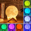 3D Moon Lamp – 15 cm Touch Sensor Lamp with 7 Colour Modes & USB Stand for Bedroom Bedside