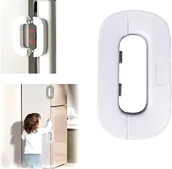 Fridge & Freezer Door Locks – Toddler Safety Double Button Child-Proof Refrigerator Lock