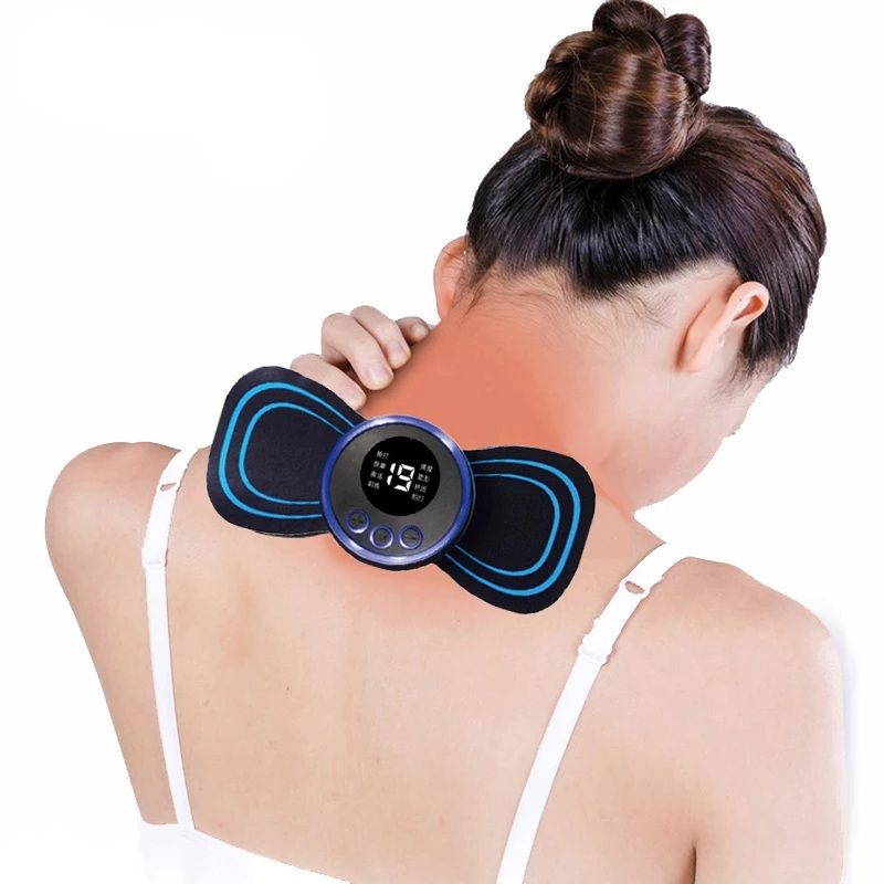 EMS Mini Electric Neck & Back Massager – Cervical Muscle Therapy & Pain Relief