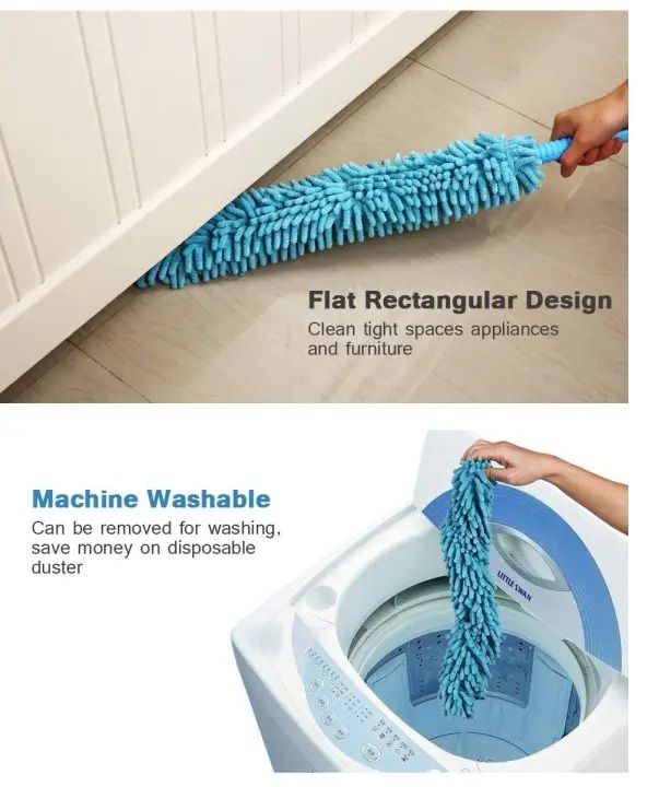 Microfiber Fan Cleaning Duster with Flexible Steel Body – Long Rod Fan Mop for Home, Kitchen, Car & Ceiling Dusting