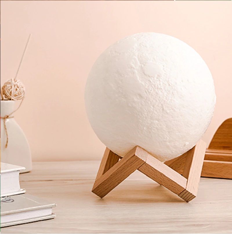 3D Moon Lamp – 15 cm Touch Sensor Lamp with 7 Colour Modes & USB Stand for Bedroom Bedside