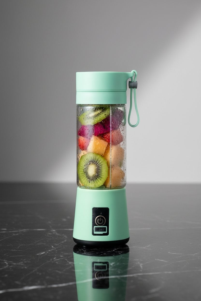 Rechargeable Portable Mini Juicer Blender – 6 Blades 380ml USB Electric Smoothie Maker & Outdoor Juicing Cup (Random Color)