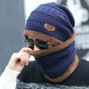 2PC Winter Cap & Neck Warmer Scarf Set – Fleece Lined Unisex Knit Skull Cap