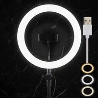 26CM LED Selfie Ring Light With Mobile Holder – 3-Color Modes & Dimmable Brightness