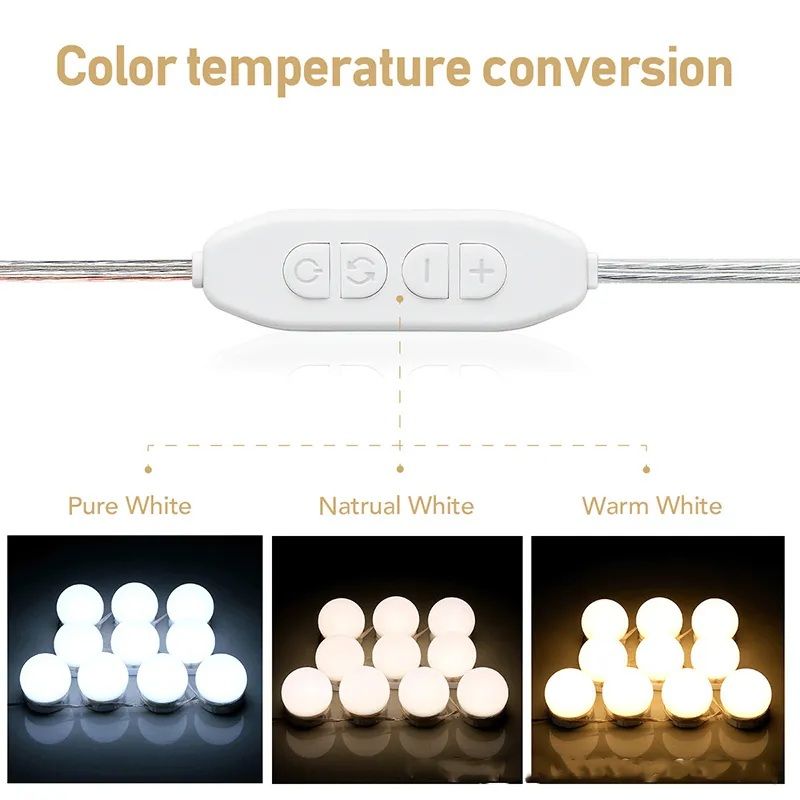 Vanity Mirror LED Bulbs – 10PCS Makeup Mirror Light Kit for Stand Mirrors