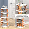 5-Layers Stackable Vertical Shoe Storage Rack – Space-Saving Shoe Organizer & Bookshelf