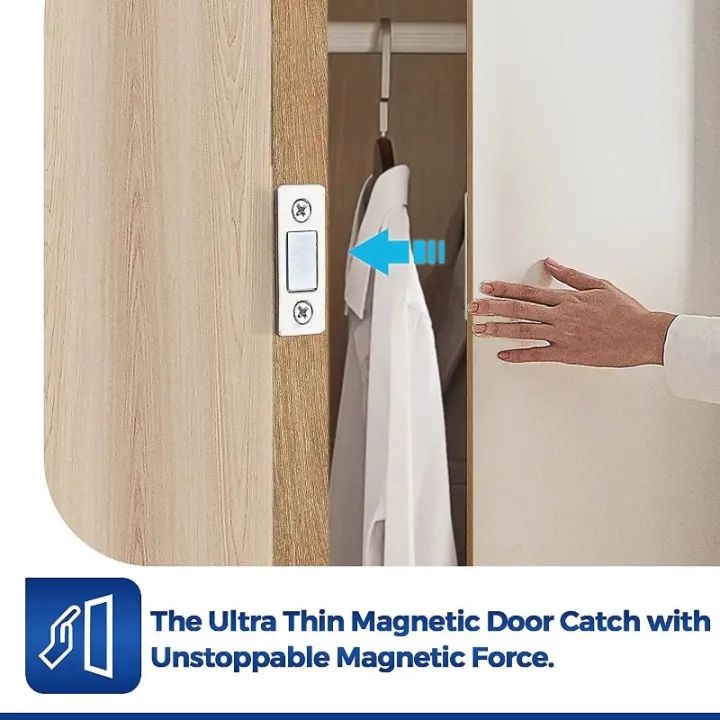 Ultra-Thin Magnetic Door Catch – Stainless Steel Cabinet & Drawer Magnet Latch for Kitchen & Closets