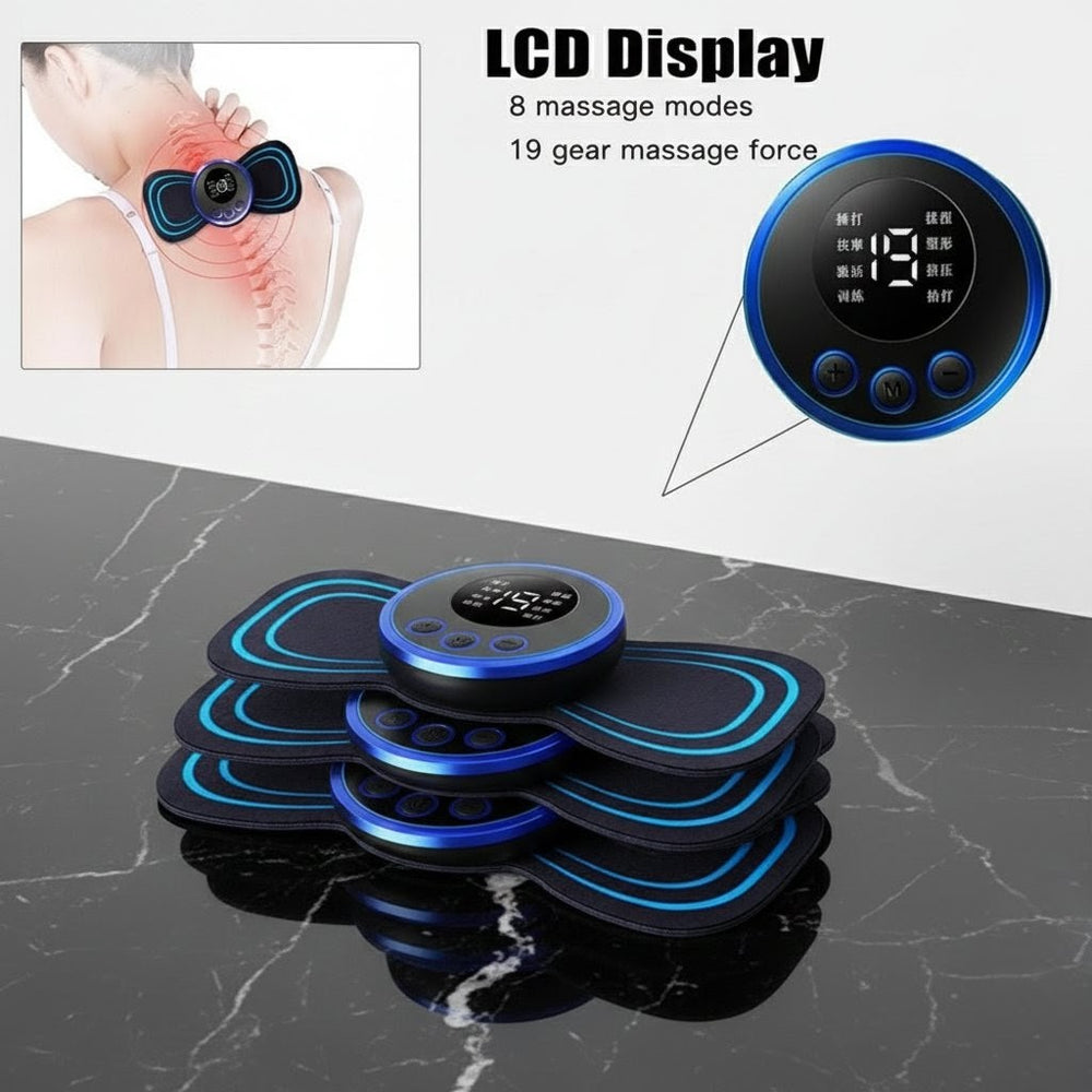 EMS Mini Electric Neck & Back Massager – Cervical Muscle Therapy & Pain Relief