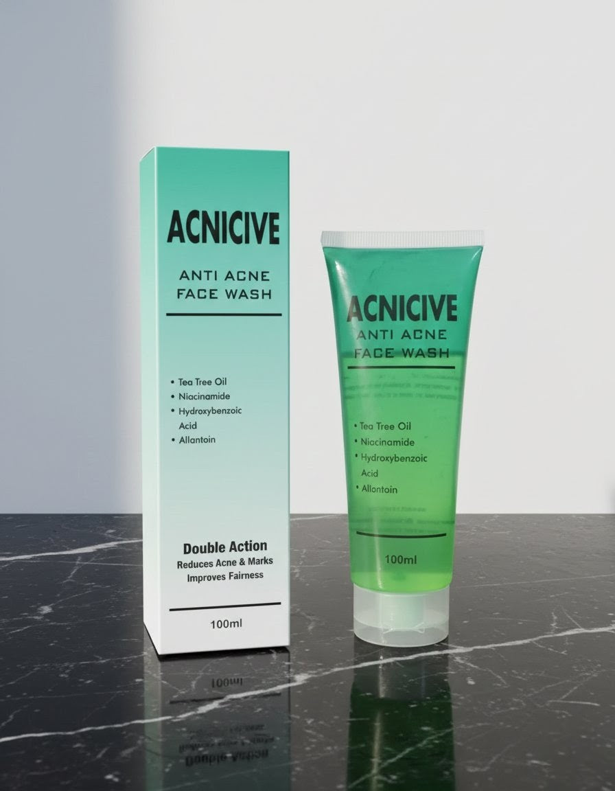 Acnicive Anti Acne Face Wash | Gentle Formula for Clear, Smooth & Healthy Skin (100 ml)