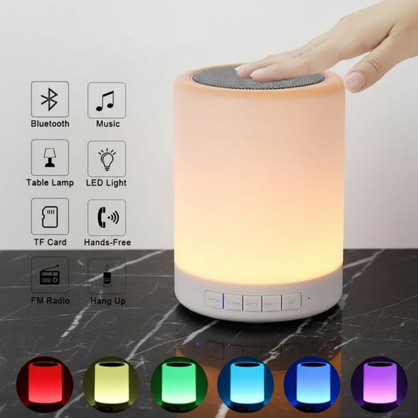 Wireless Bluetooth Touch Lamp Portable Stereo Bass Speaker for Android, iOS & Windows Devices