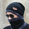 2PC Winter Cap & Neck Warmer Scarf Set – Fleece Lined Unisex Knit Skull Cap