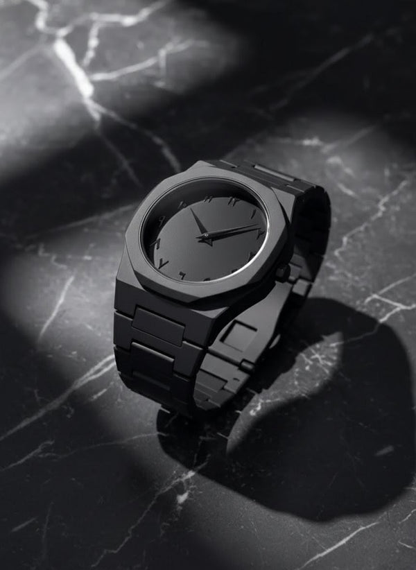 Black Arabic AURA Quartz Analog Watch – Lightweight & Premium Design