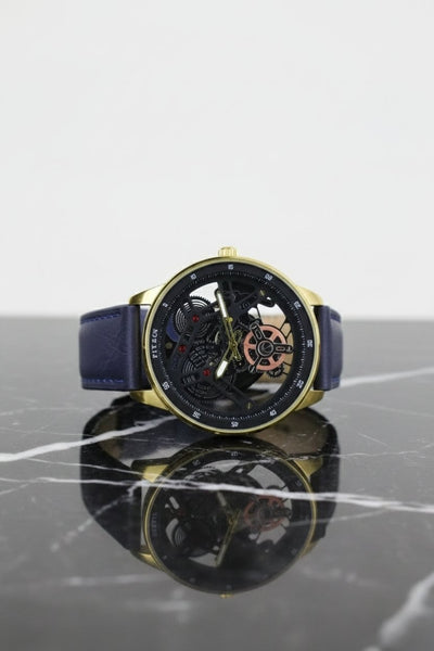 Fitron Classic Chrono – Sophisticated Minimalist Stainless Steel Watch with Genuine Leather Strap & Quartz Movement