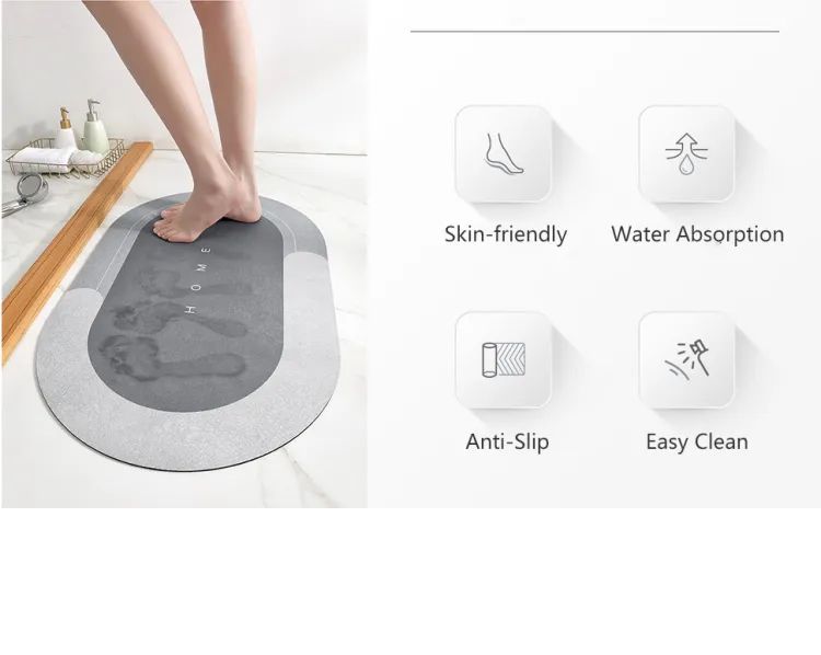 Anti-Slip Water Absorbent Mat – Quick Dry Bathroom & Kitchen Floor Mat