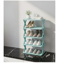 5-Layers Stackable Vertical Shoe Storage Rack – Space-Saving Shoe Organizer & Bookshelf